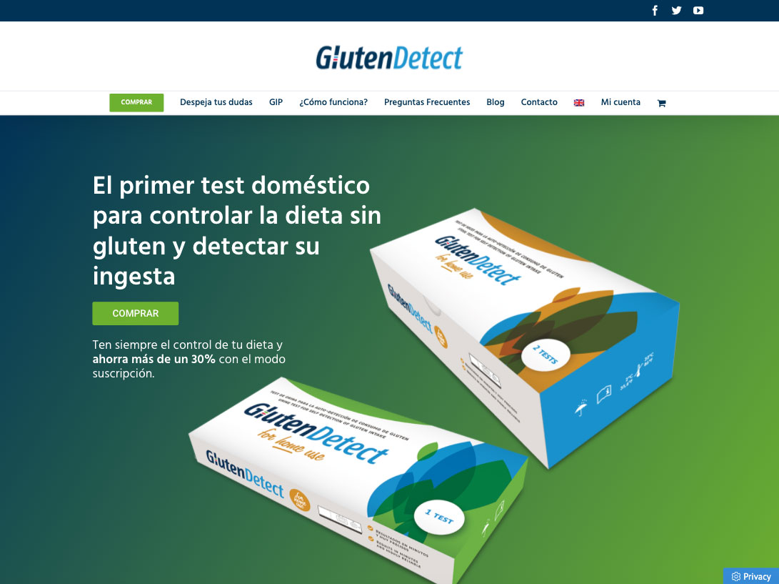 Diseño de tenda online Glutendetect
